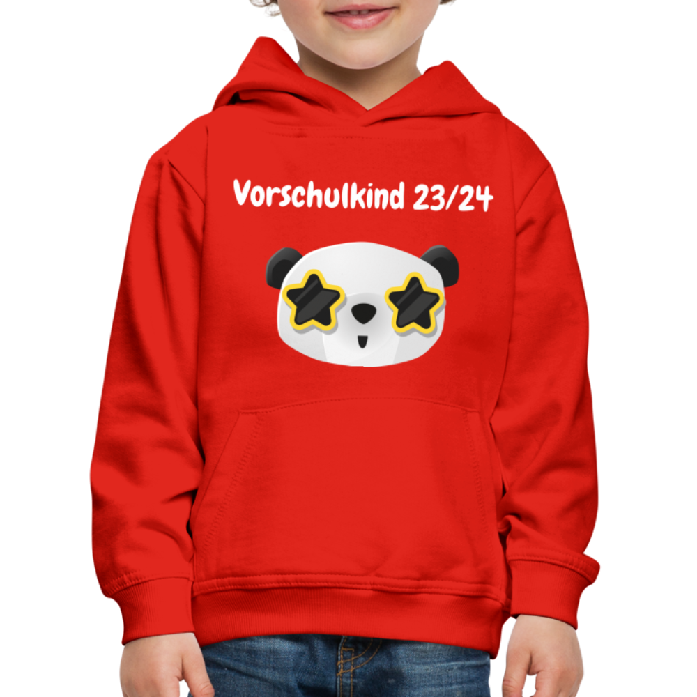 Kinder Premium Hoodie - Vorschulkind 23/24 Panda Sterne - Rot