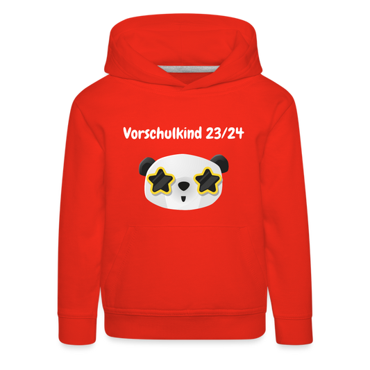 Kinder Premium Hoodie - Vorschulkind 23/24 Panda Sterne - Rot