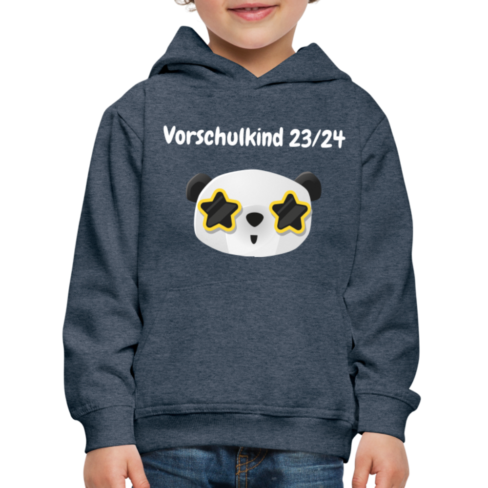 Kinder Premium Hoodie - Vorschulkind 23/24 Panda Sterne - Jeansblau