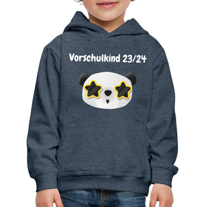 Kinder Premium Hoodie - Vorschulkind 23/24 Panda Sterne - Jeansblau