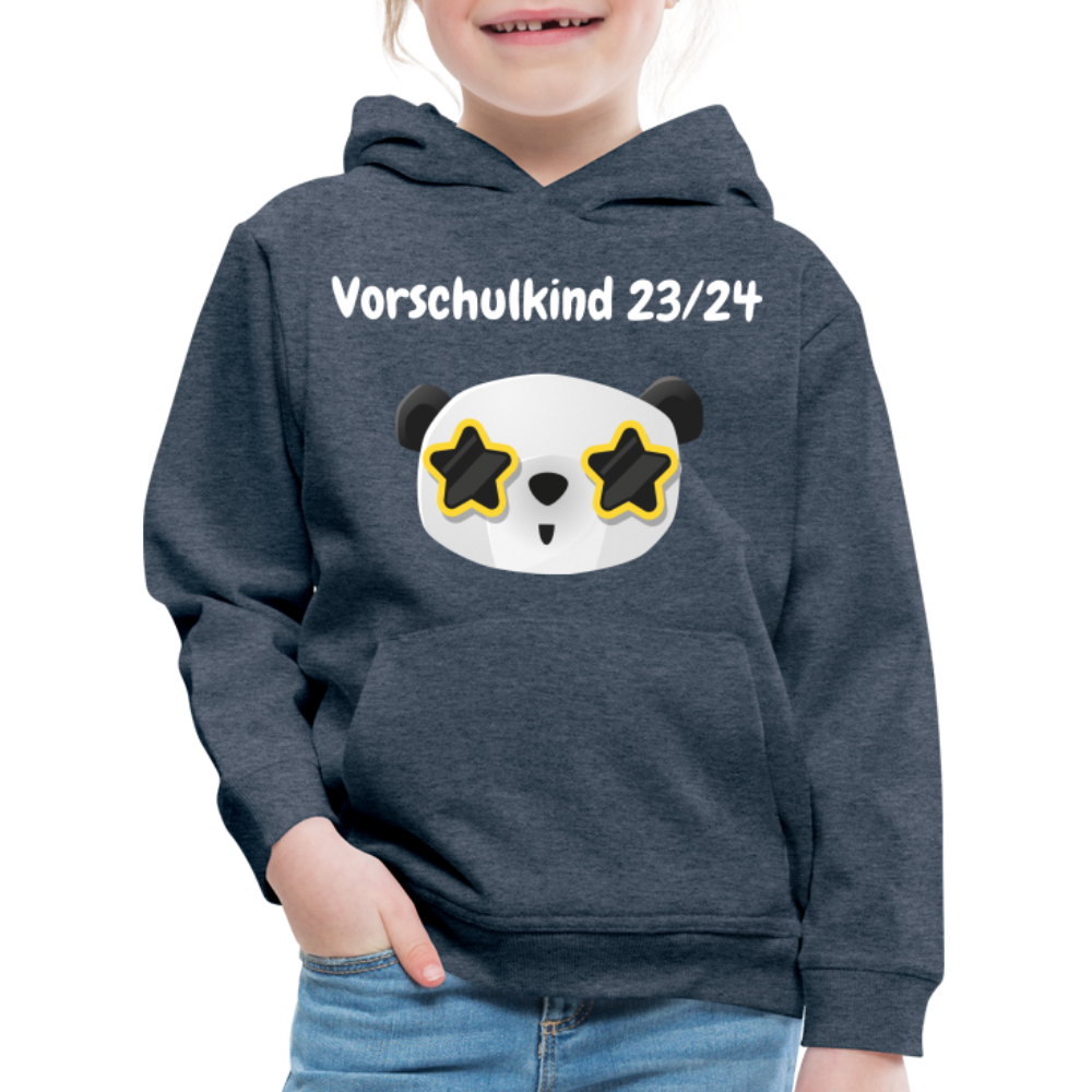 Kinder Premium Hoodie - Vorschulkind 23/24 Panda Sterne - Jeansblau