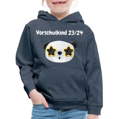 Kinder Premium Hoodie - Vorschulkind 23/24 Panda Sterne - Jeansblau