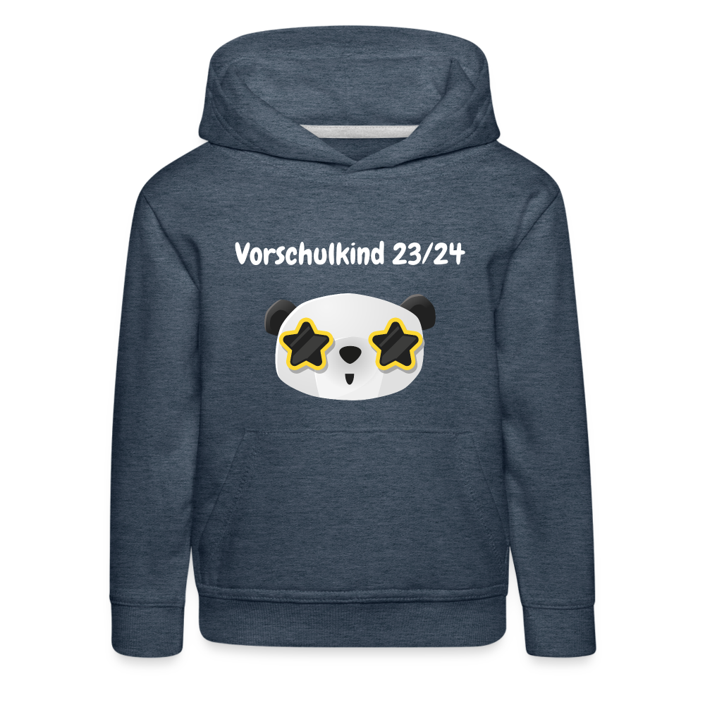 Kinder Premium Hoodie - Vorschulkind 23/24 Panda Sterne - Jeansblau