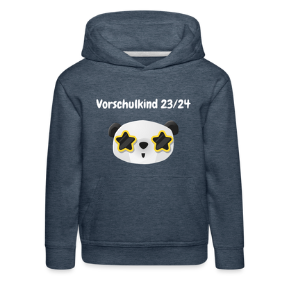 Kinder Premium Hoodie - Vorschulkind 23/24 Panda Sterne - Jeansblau