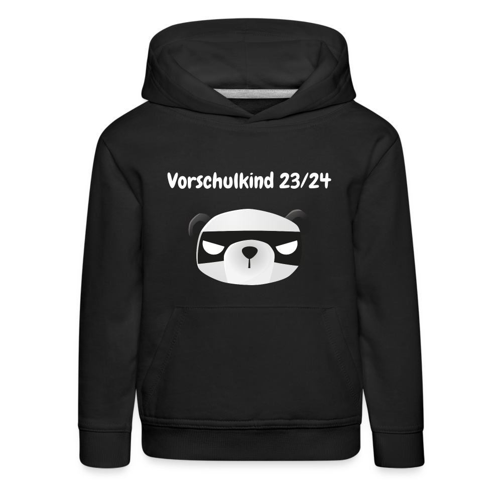 Kinder Premium Hoodie - Vorschulkind 23/24 Panda mit Maske - Schwarz