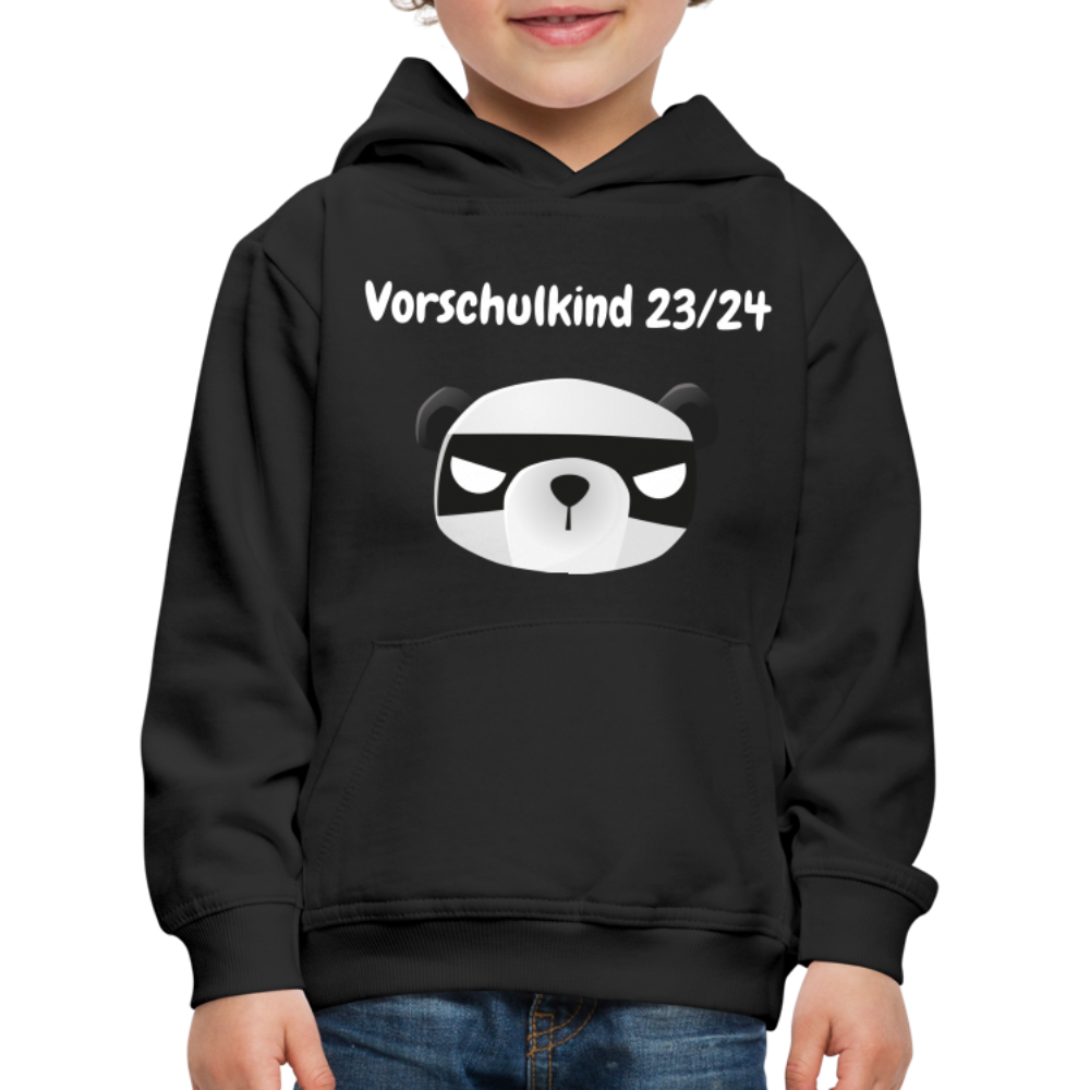 Kinder Premium Hoodie - Vorschulkind 23/24 Panda mit Maske - Schwarz