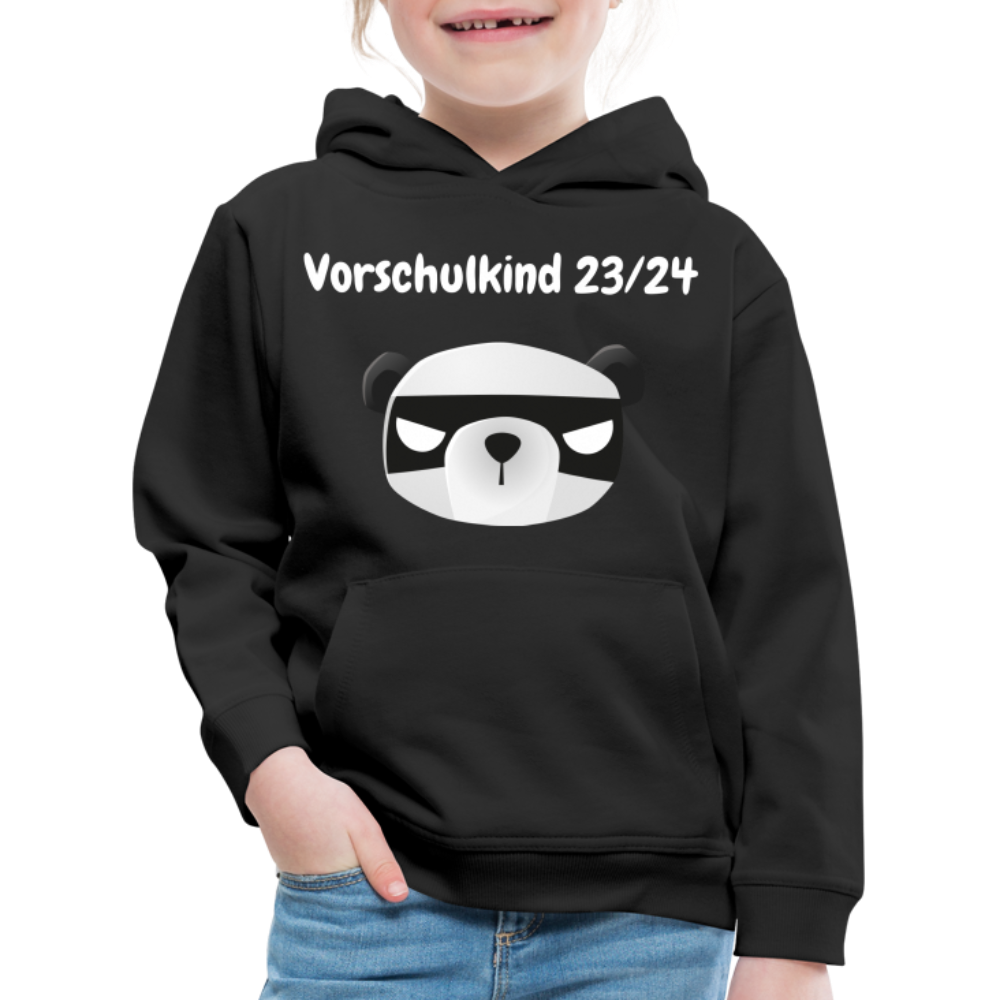 Kinder Premium Hoodie - Vorschulkind 23/24 Panda mit Maske - Schwarz