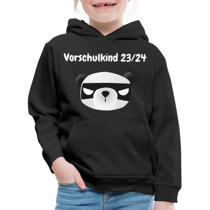 Kinder Premium Hoodie - Vorschulkind 23/24 Panda mit Maske - Schwarz