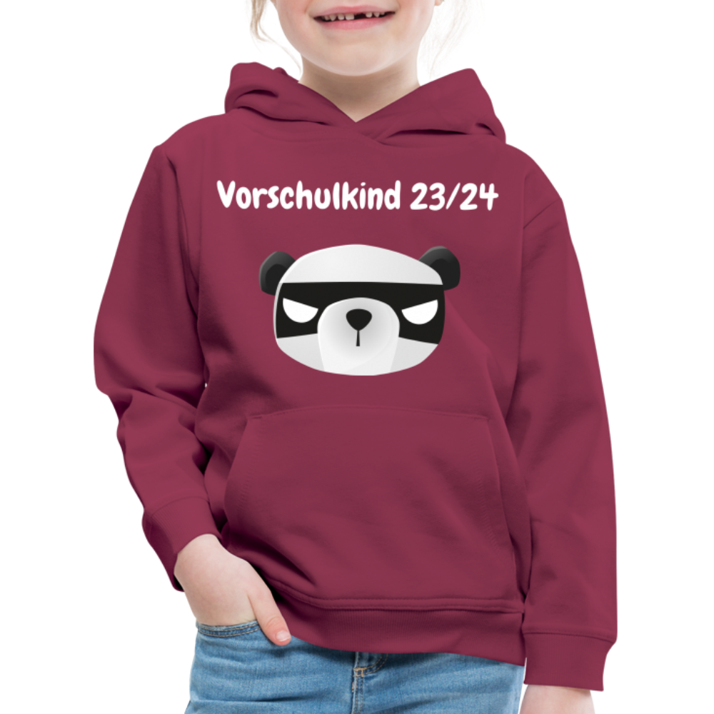 Kinder Premium Hoodie - Vorschulkind 23/24 Panda mit Maske - Bordeaux