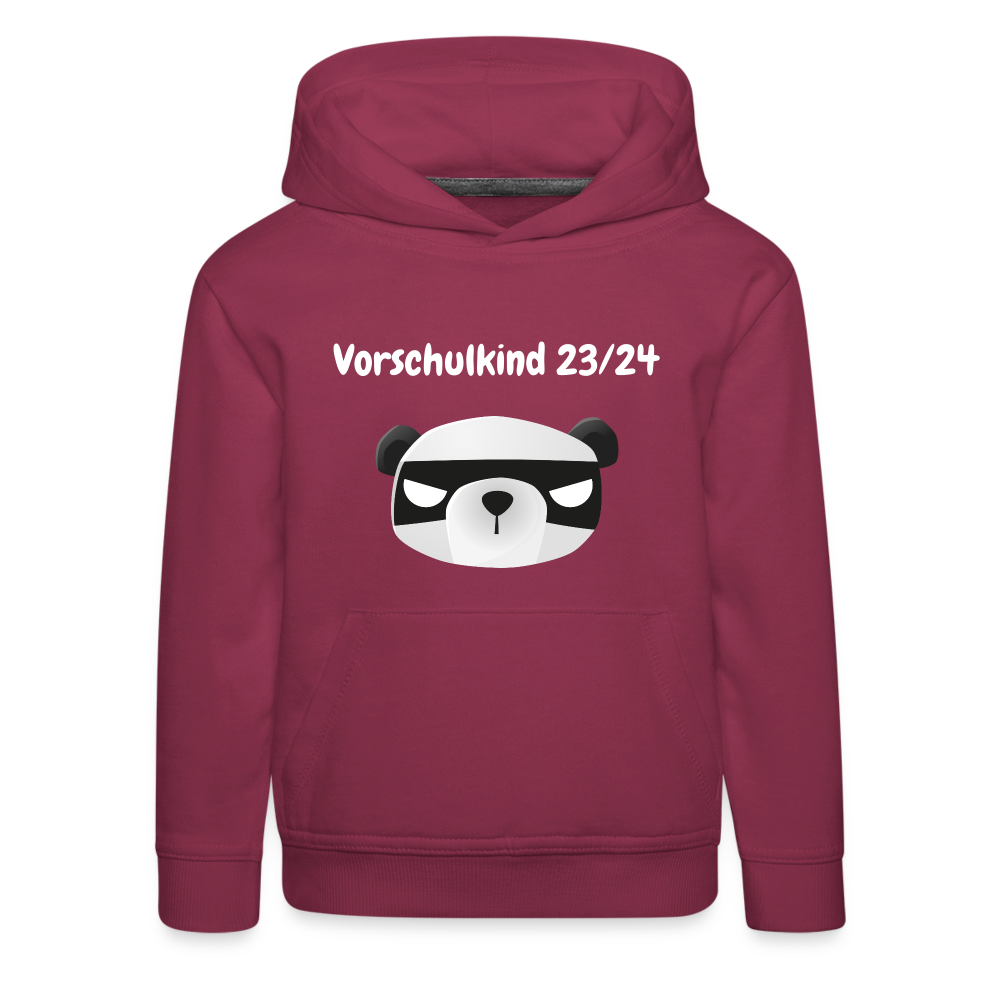 Kinder Premium Hoodie - Vorschulkind 23/24 Panda mit Maske - Bordeaux