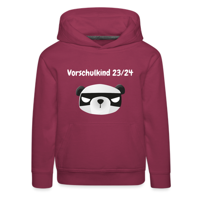 Kinder Premium Hoodie - Vorschulkind 23/24 Panda mit Maske - Bordeaux