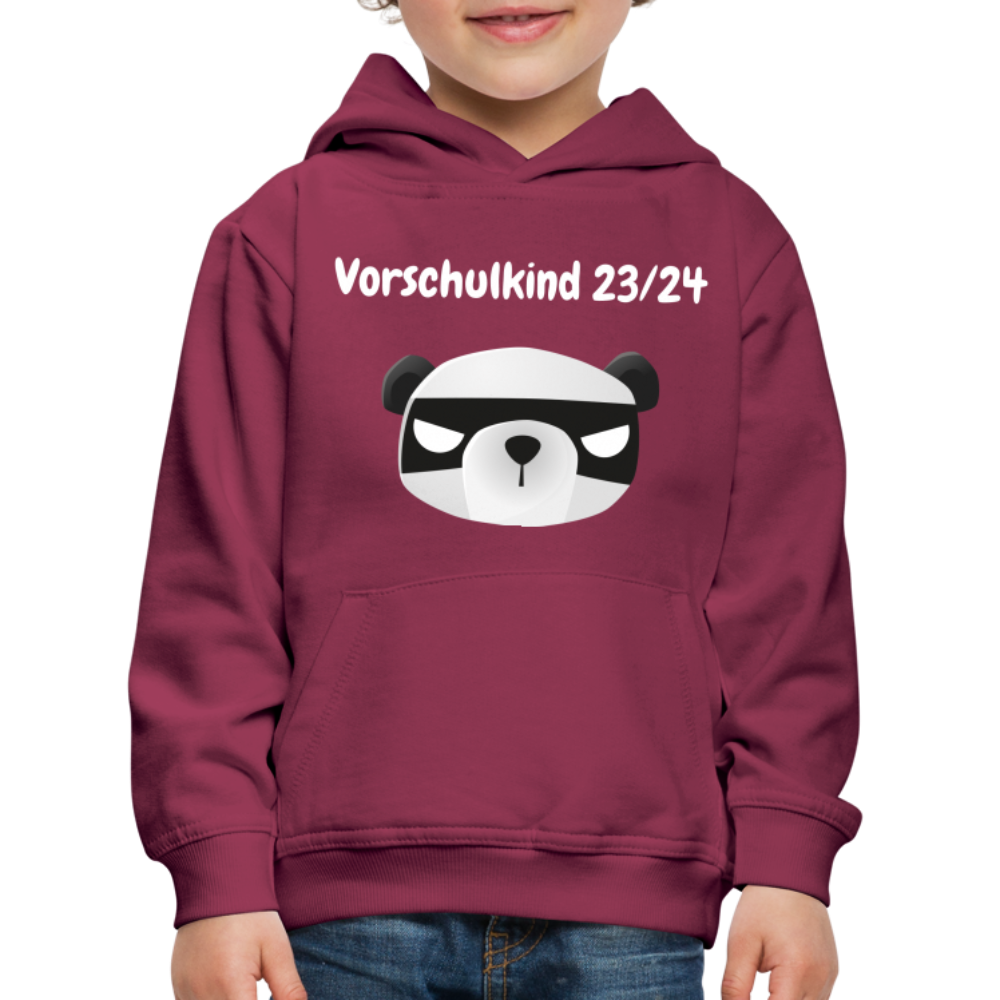 Kinder Premium Hoodie - Vorschulkind 23/24 Panda mit Maske - Bordeaux