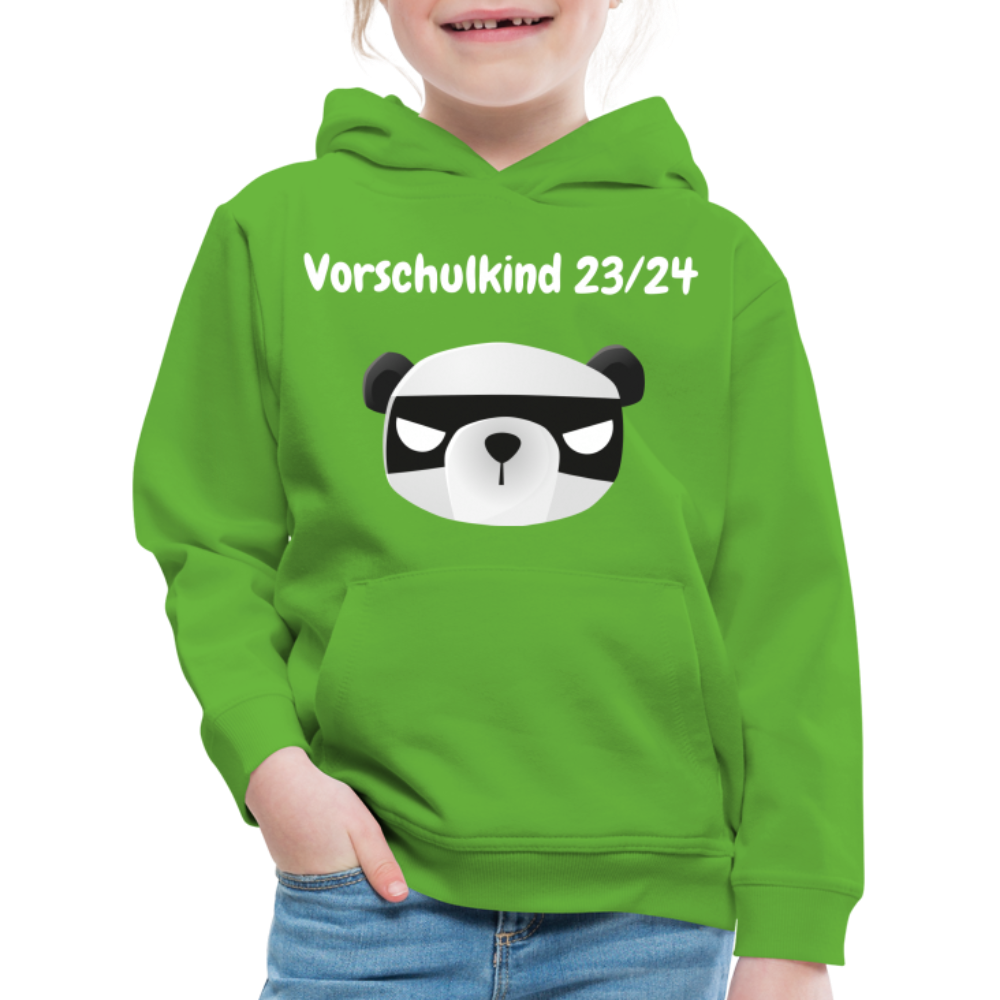 Kinder Premium Hoodie - Vorschulkind 23/24 Panda mit Maske - Hellgrün