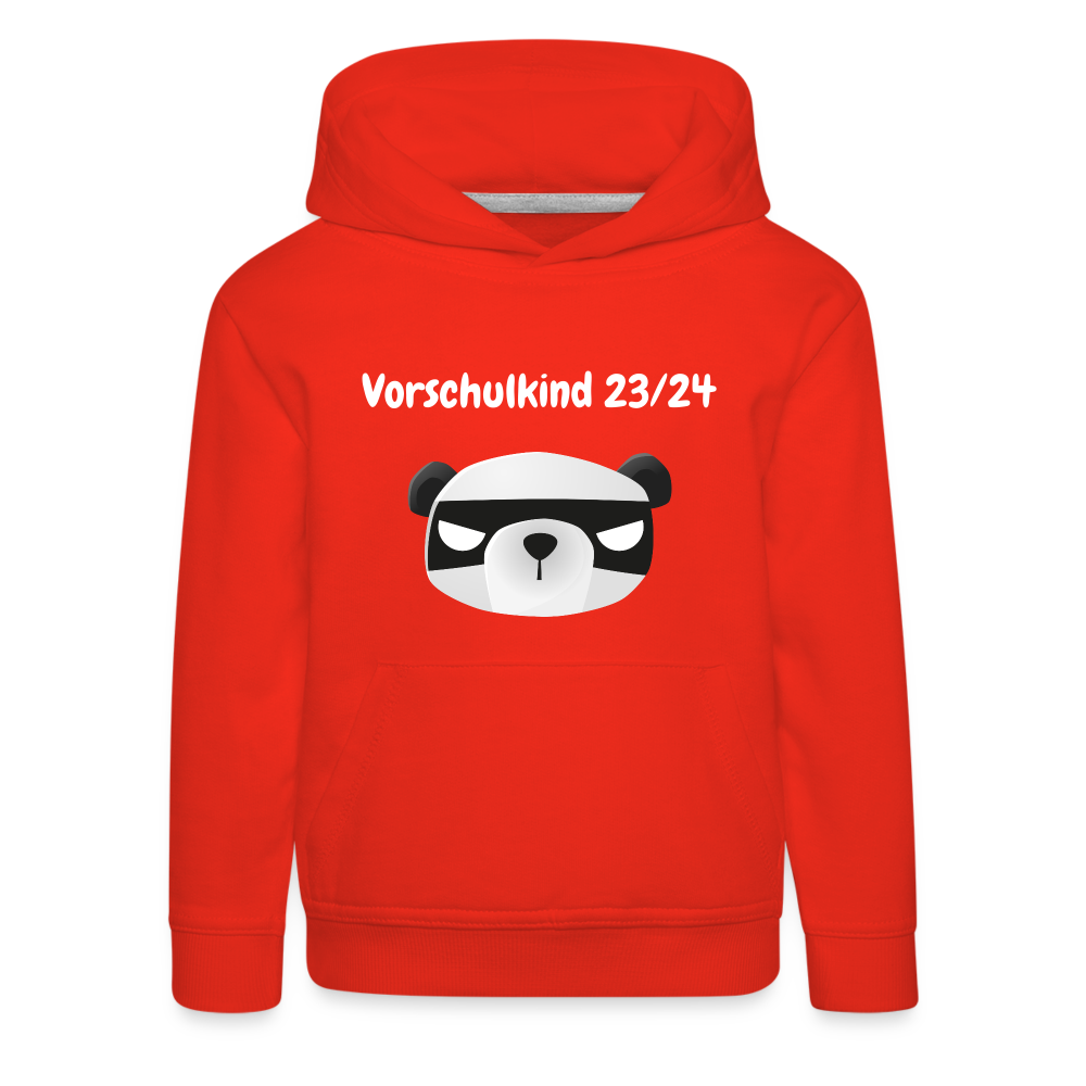 Kinder Premium Hoodie - Vorschulkind 23/24 Panda mit Maske - Rot