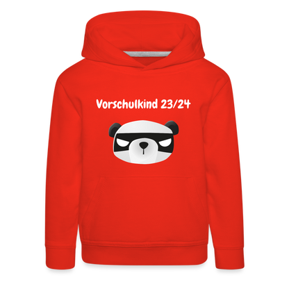 Kinder Premium Hoodie - Vorschulkind 23/24 Panda mit Maske - Rot