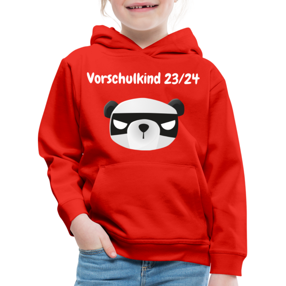 Kinder Premium Hoodie - Vorschulkind 23/24 Panda mit Maske - Rot