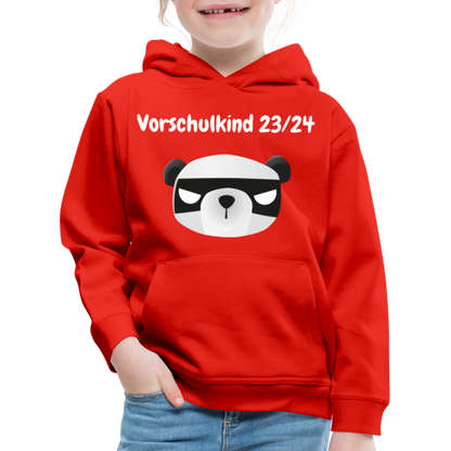 Kinder Premium Hoodie - Vorschulkind 23/24 Panda mit Maske - Rot