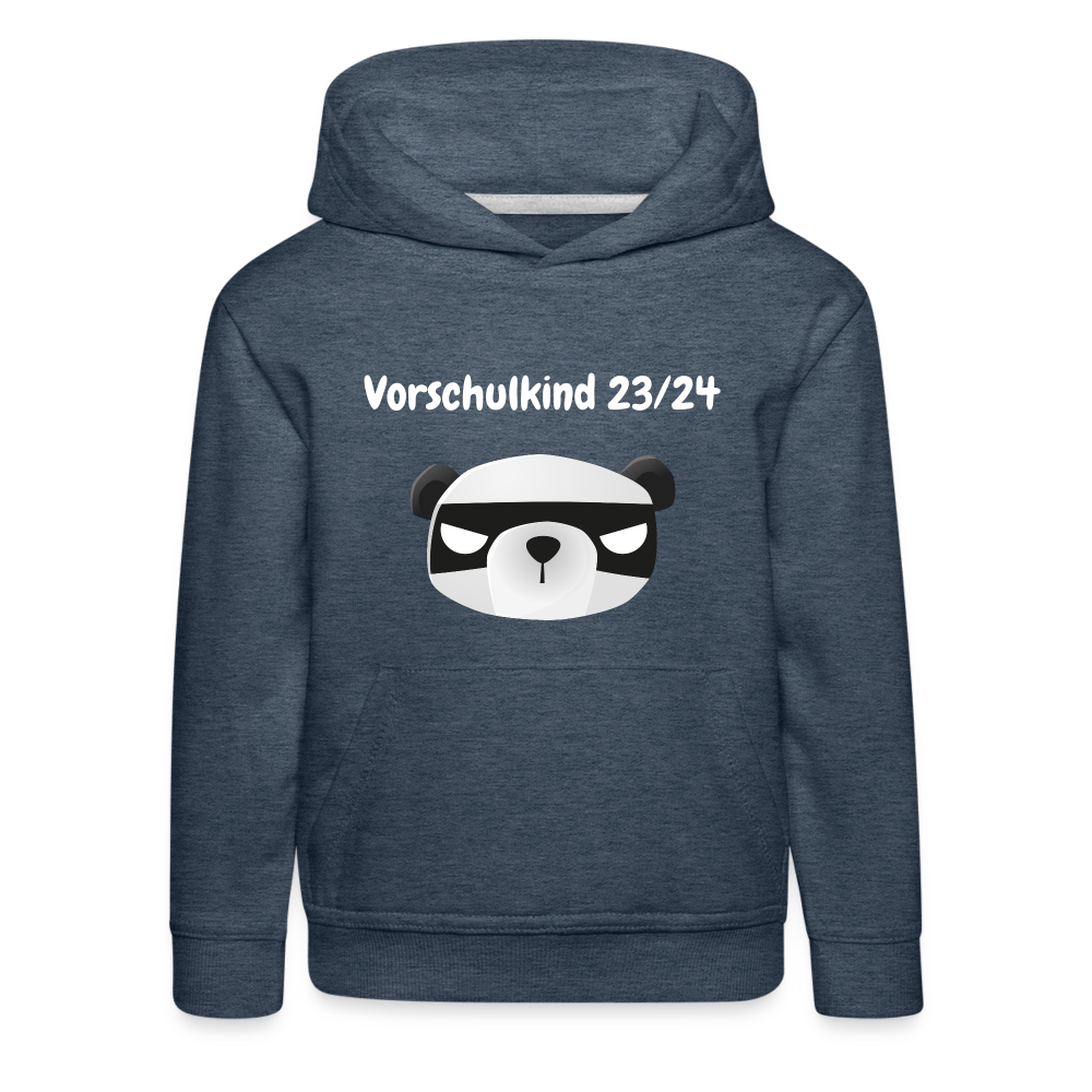 Kinder Premium Hoodie - Vorschulkind 23/24 Panda mit Maske - Jeansblau