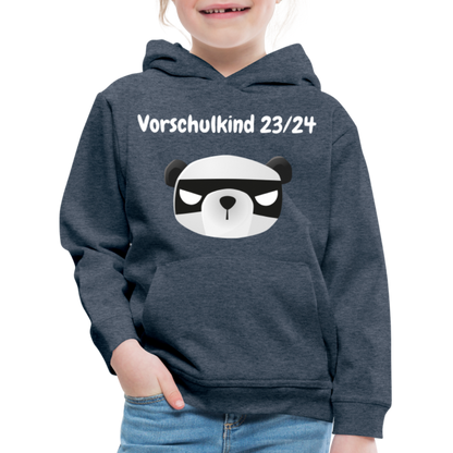 Kinder Premium Hoodie - Vorschulkind 23/24 Panda mit Maske - Jeansblau