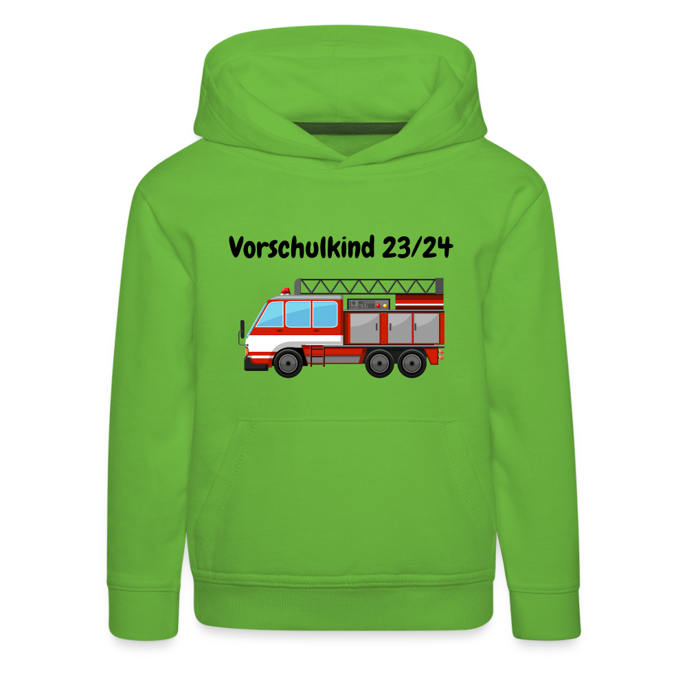 Kinder Premium Hoodie - Vorschulkind 23/24 Feuerwehr - Hellgrün