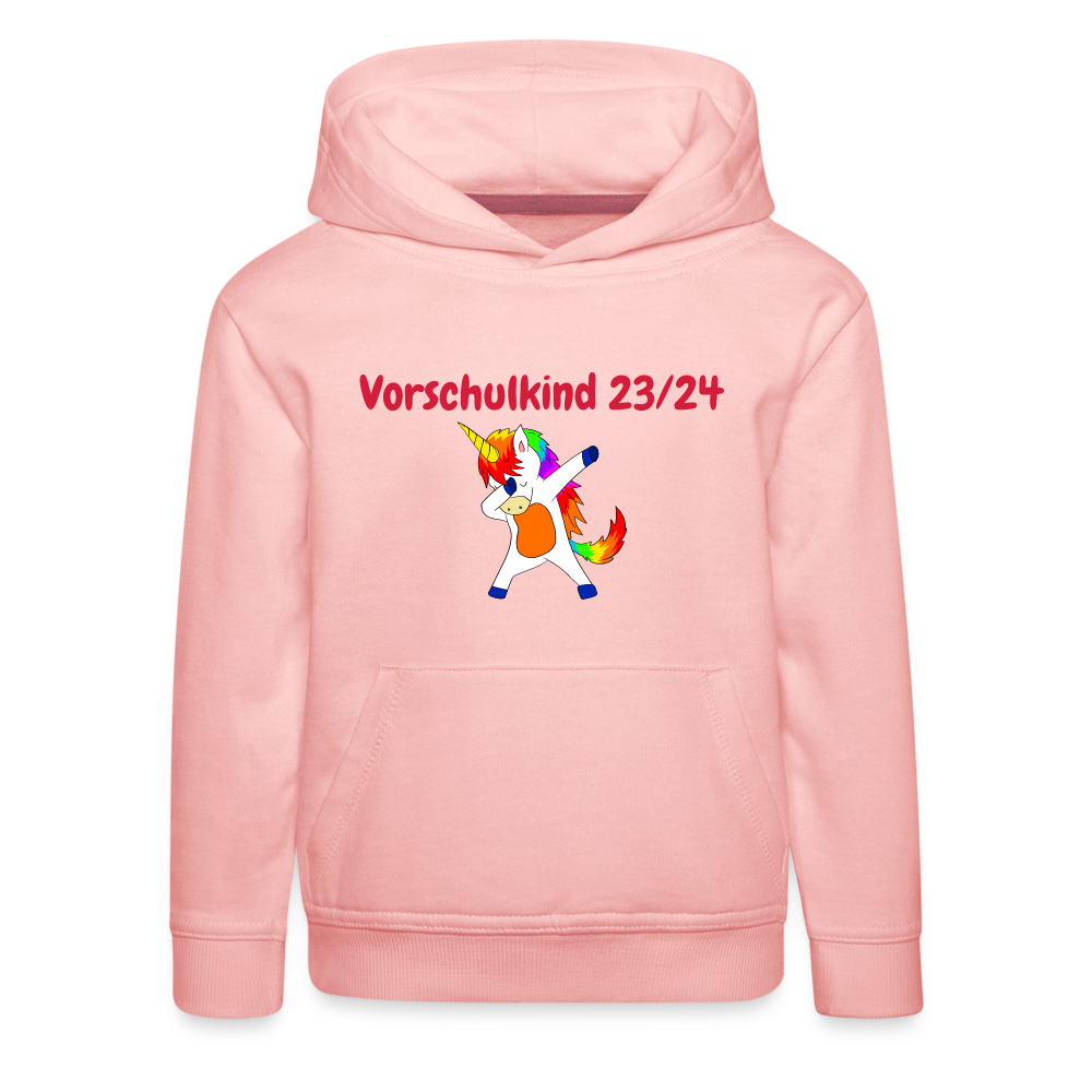 Kinder Premium Hoodie - Vorschulkind 23/24 cooles Einhorn - Kristallrosa