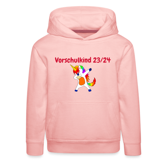 Kinder Premium Hoodie - Vorschulkind 23/24 cooles Einhorn - Kristallrosa