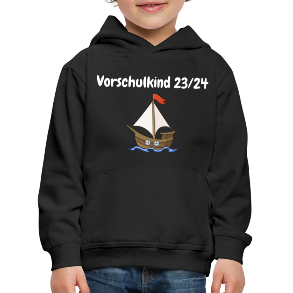 Kinder Premium Hoodie - Vorschulkind 23/24 Segelboot - Schwarz