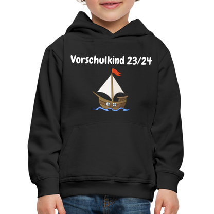 Kinder Premium Hoodie - Vorschulkind 23/24 Segelboot - Schwarz