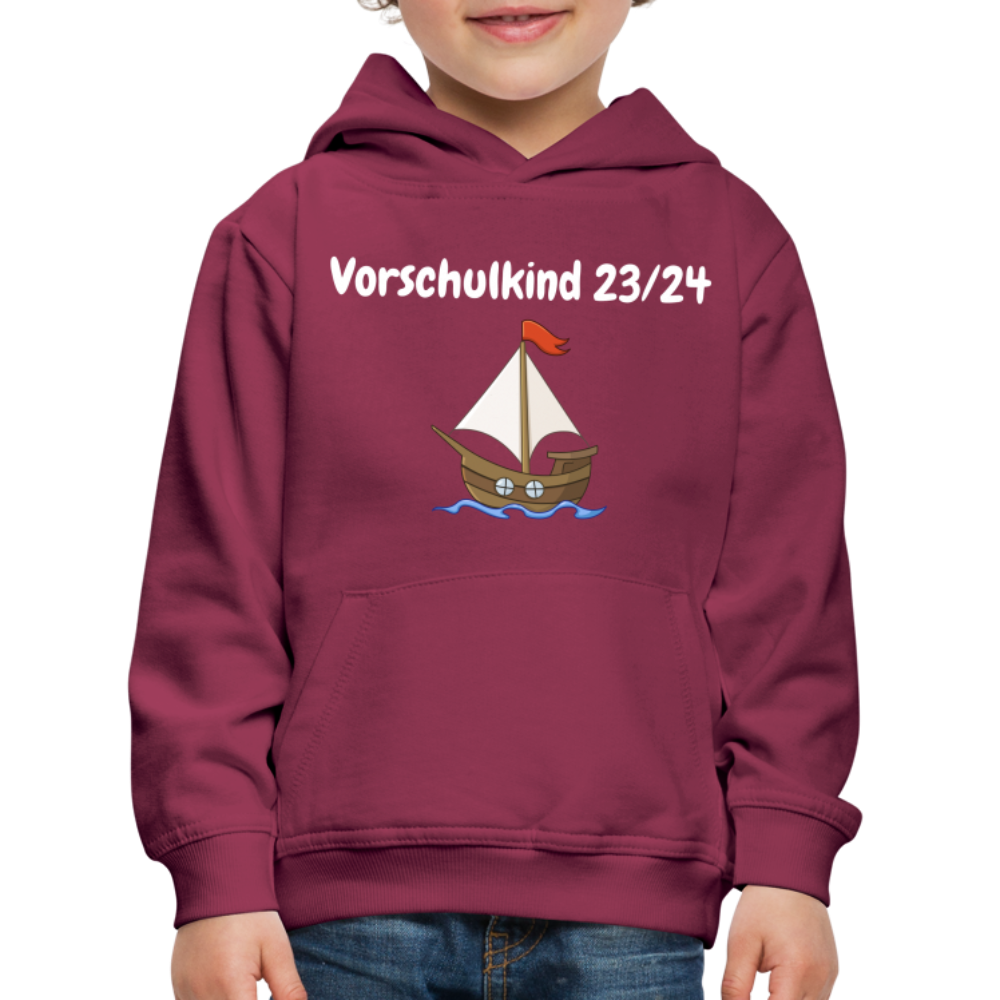 Kinder Premium Hoodie - Vorschulkind 23/24 Segelboot - Bordeaux