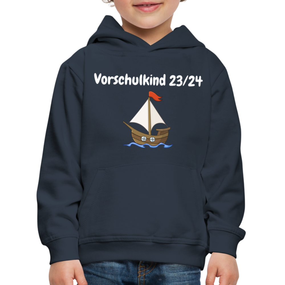 Kinder Premium Hoodie - Vorschulkind 23/24 Segelboot - Navy