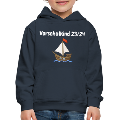 Kinder Premium Hoodie - Vorschulkind 23/24 Segelboot - Navy