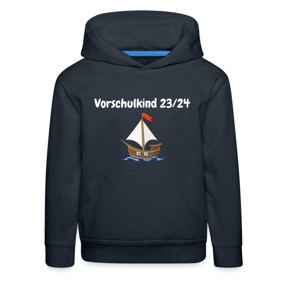 Kinder Premium Hoodie - Vorschulkind 23/24 Segelboot - Navy