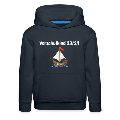 Kinder Premium Hoodie - Vorschulkind 23/24 Segelboot - Navy