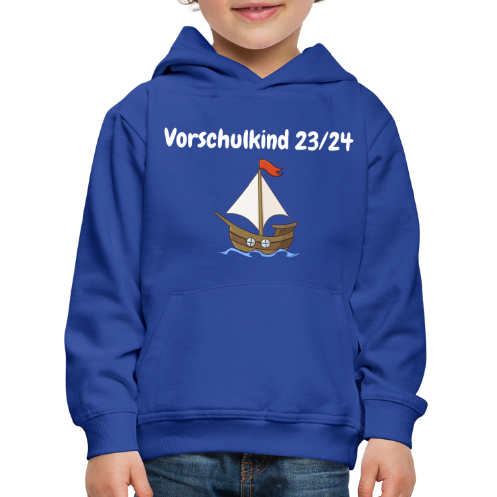 Kinder Premium Hoodie - Vorschulkind 23/24 Segelboot - Royalblau