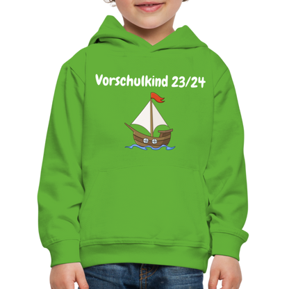 Kinder Premium Hoodie - Vorschulkind 23/24 Segelboot - Hellgrün