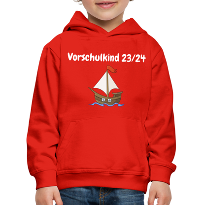 Kinder Premium Hoodie - Vorschulkind 23/24 Segelboot - Rot