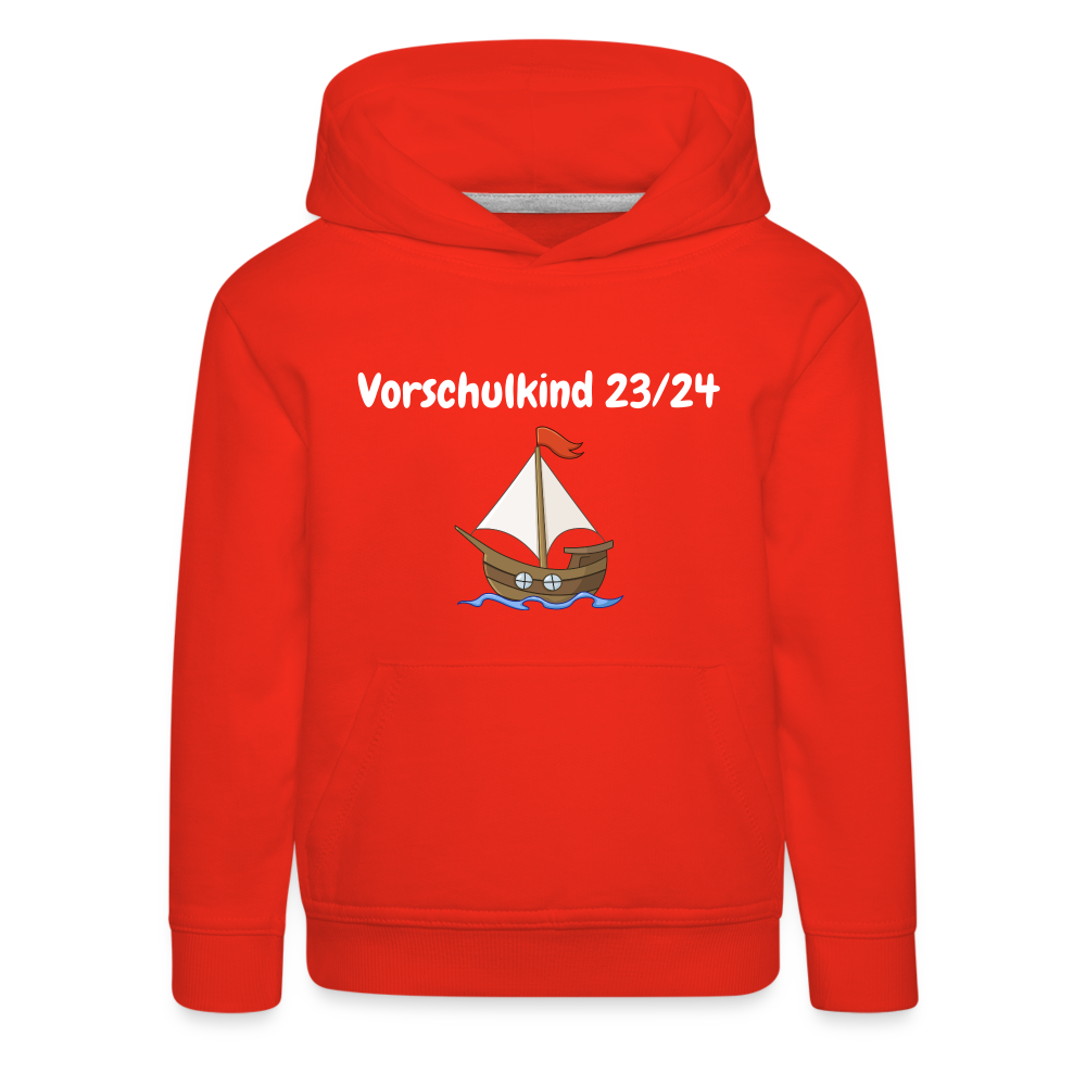 Kinder Premium Hoodie - Vorschulkind 23/24 Segelboot - Rot