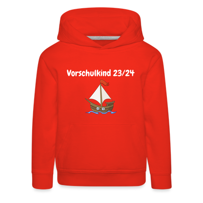 Kinder Premium Hoodie - Vorschulkind 23/24 Segelboot - Rot