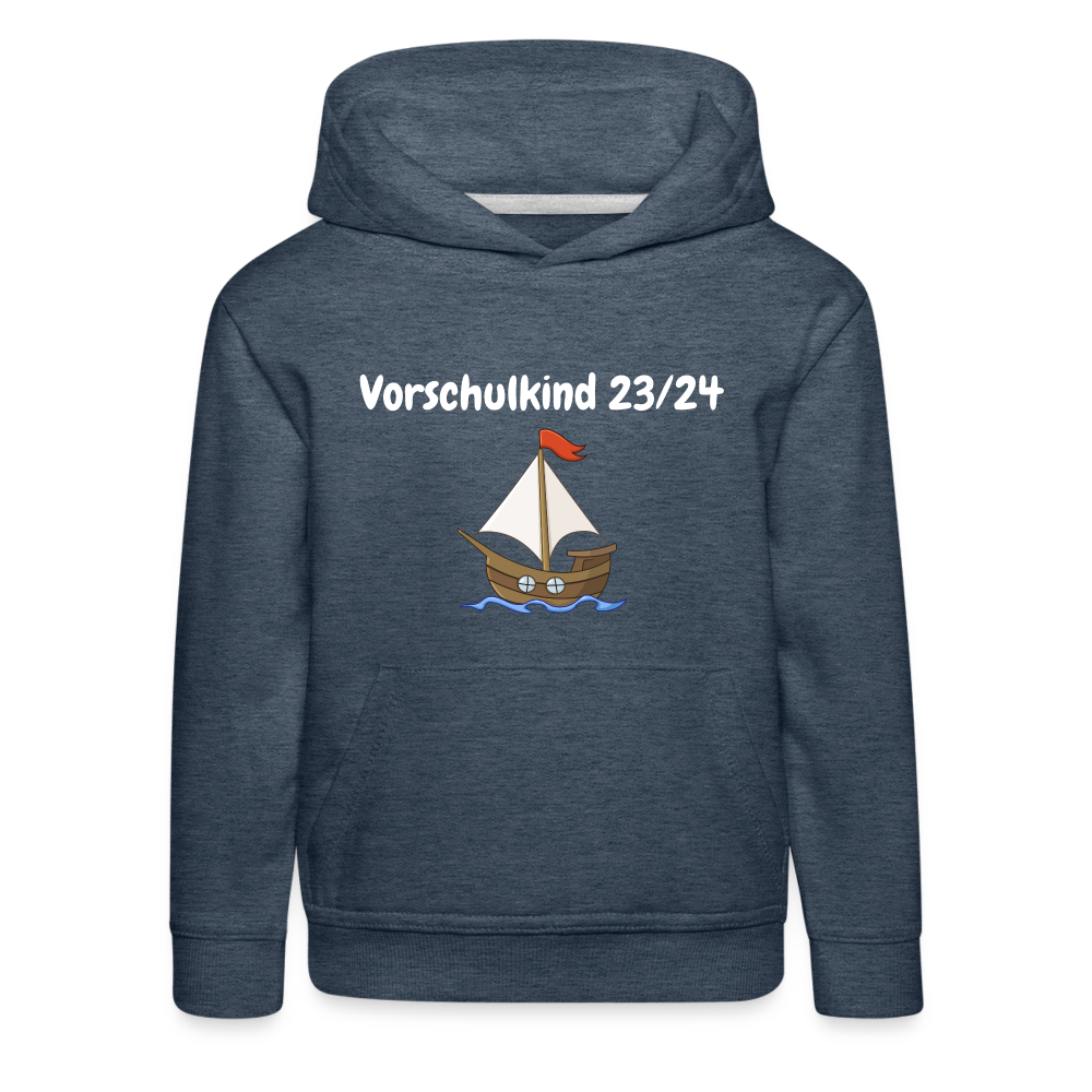 Kinder Premium Hoodie - Vorschulkind 23/24 Segelboot - Jeansblau