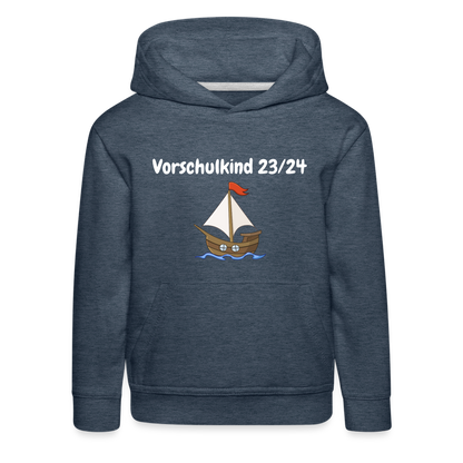 Kinder Premium Hoodie - Vorschulkind 23/24 Segelboot - Jeansblau