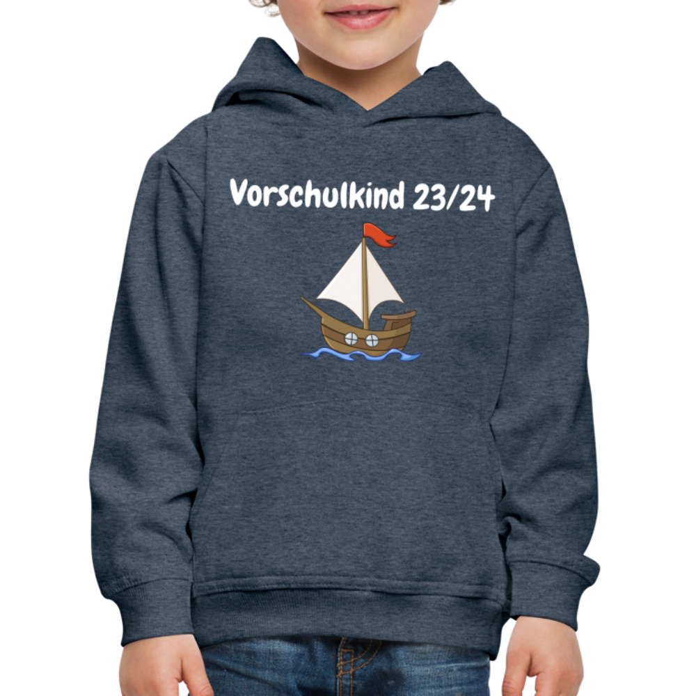 Kinder Premium Hoodie - Vorschulkind 23/24 Segelboot - Jeansblau