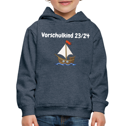 Kinder Premium Hoodie - Vorschulkind 23/24 Segelboot - Jeansblau