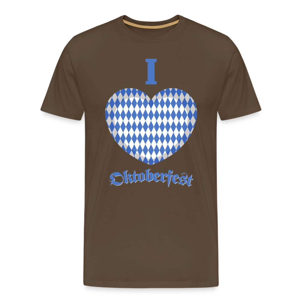 Männer Premium T-Shirt - I love Oktoberfest - Edelbraun