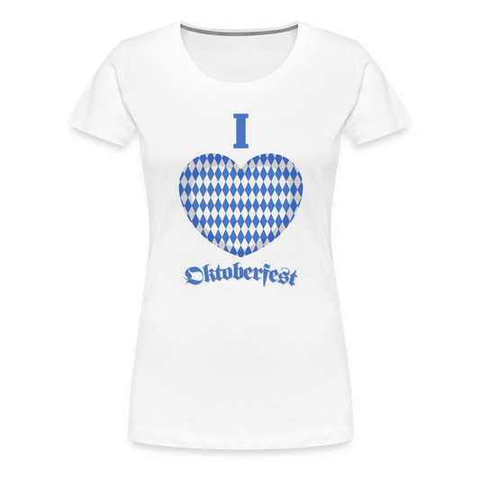 Frauen Premium T-Shirt - I love Oktoberfest - weiß