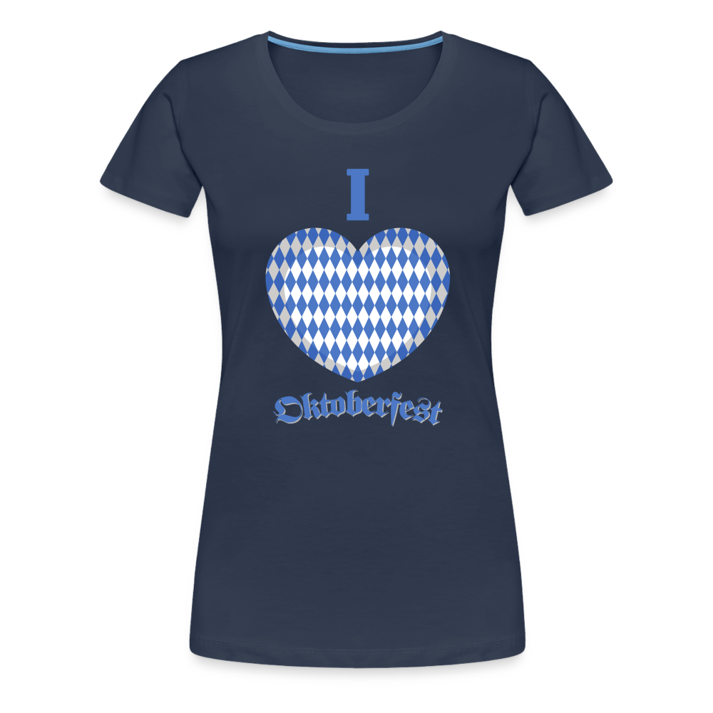 Frauen Premium T-Shirt - I love Oktoberfest - Navy