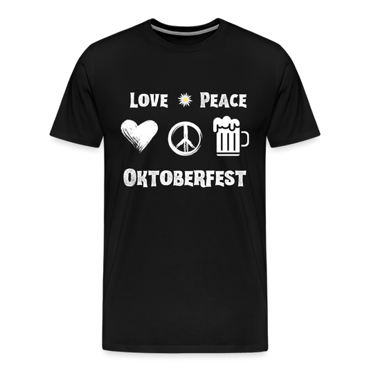 Männer Premium T-Shirt - Love Peace Oktoberfest - Schwarz