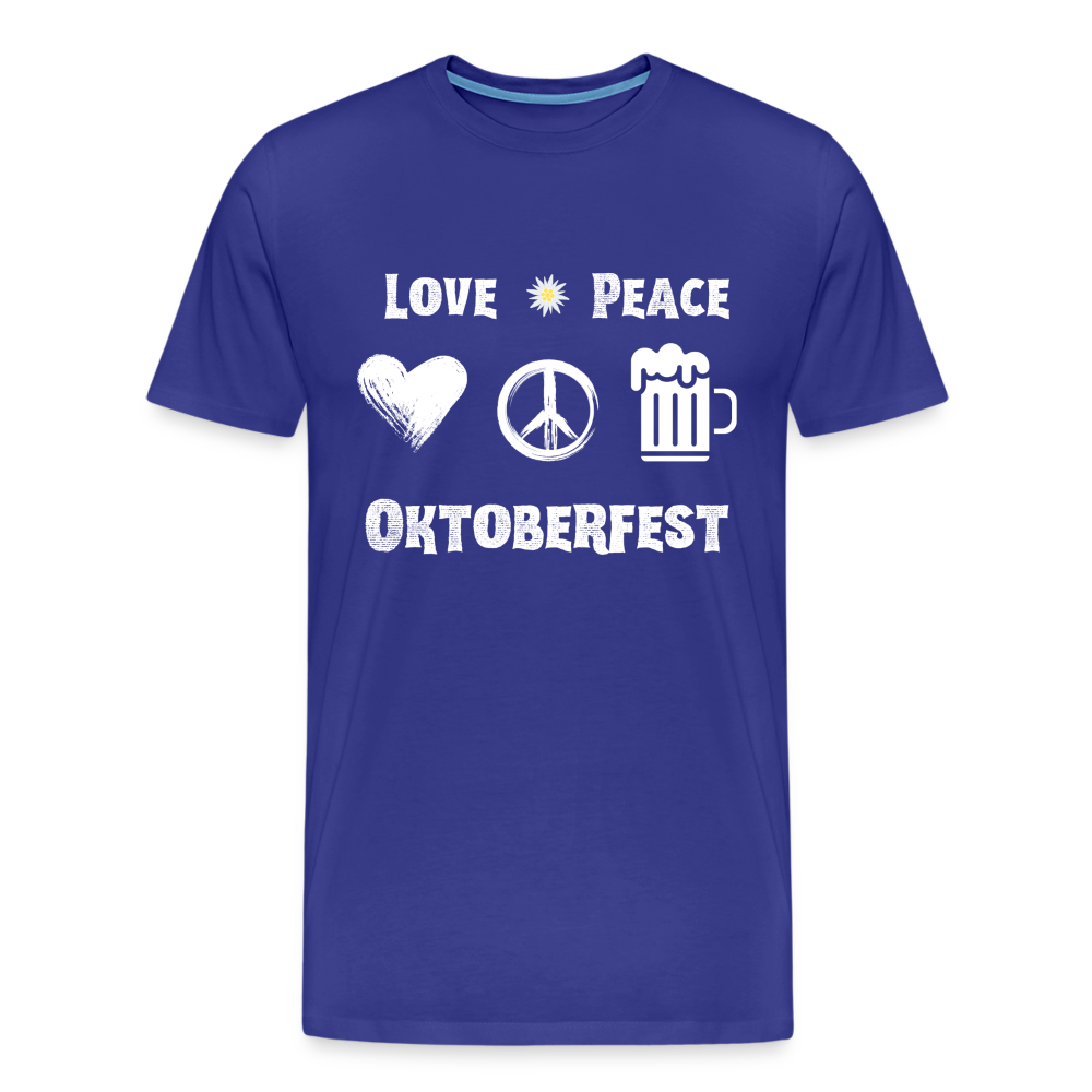 Männer Premium T-Shirt - Love Peace Oktoberfest - Königsblau