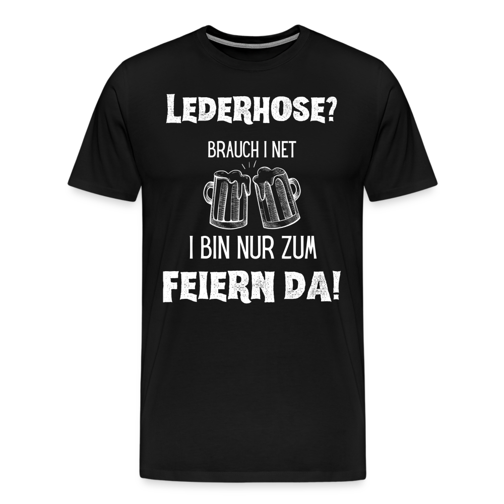 Männer Premium T-Shirt - Lederhose - Schwarz