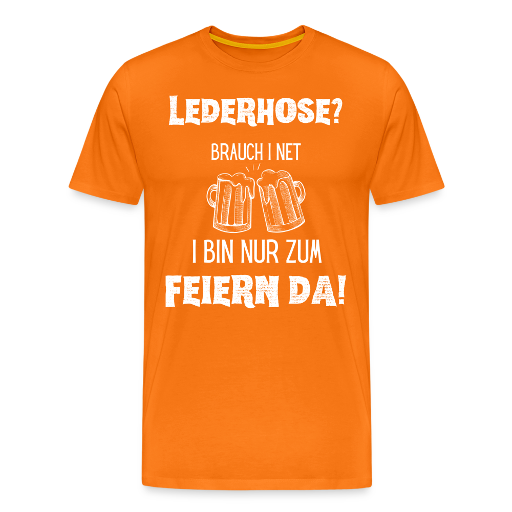 Männer Premium T-Shirt - Lederhose - Orange