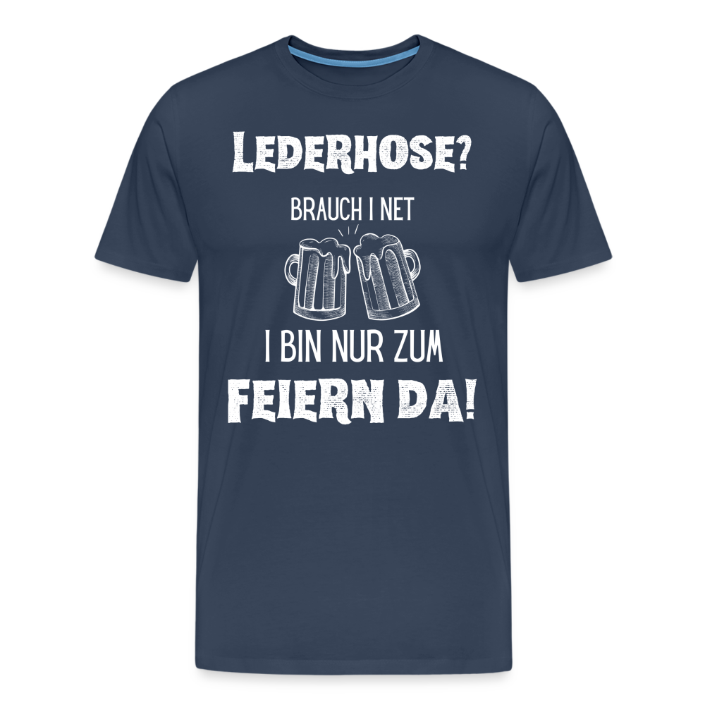 Männer Premium T-Shirt - Lederhose - Navy